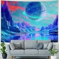 thumbnail image 4 of PRATYUS  Planet Tapestry Galaxy Space Tapestry Mountain Tapestries Neon Aesthetic Tapestry for Bedroom Living Room (Planet) 60x50inch, 4 of 6