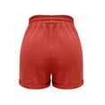 thumbnail image 4 of Wycnly Shorts for Women Womens Cotton Linen Shorts Summer Casual Solid Loose Straight Leg Short Pants Fashion Drawstring Elastic Waist Ladies Shorts with Pockets, 4 of 5