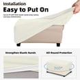 thumbnail image 4 of Ottoman Cover Rectangle, Stretch Ottoman Cover Folding Storage Covers Ottoman Slipcovers for Rectangle and Square Ottoman Machine Washable (Beige Medium), 4 of 7