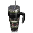 thumbnail image 2 of 40oz Tumbler,Black Christmas Santa Pattern Insulated Tumblers with Removable Handle,Stainless Steel Double Vacuum Coffee Tumbler Cup with Straw for Home,Office,Travel,Party, 2 of 5