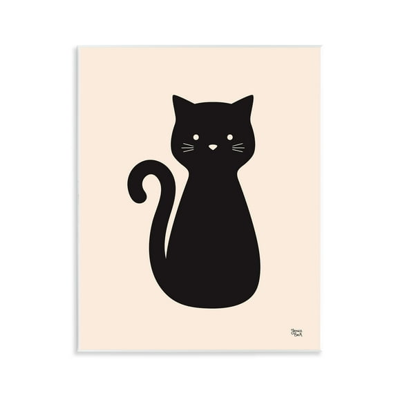 Stupell Industries Feline Grace Black Cat Animals Painting Unframed Art Print Wall Art, 11 x 14