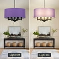 thumbnail image 6 of DingLiLighting 6 Light Flush Mount Ceiling Light Drum Pendant Light Purple Hanging light Fixture for Living Room, Dining, Bedroom, Kitchen, Hallway, 6 of 7