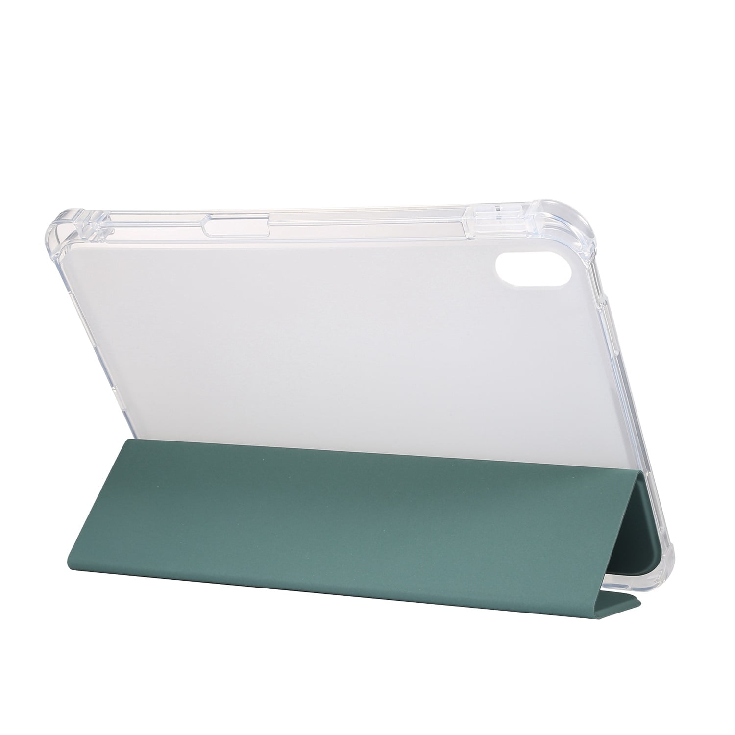 SaniMore for iPad 10th Generation 10.9" 2022 Case, Auto Sleep/Wake, Flexible TPU Case with Tri-Fold Kickstand & Pencil Holder Shockproof Protective Case for Women Men, Darkgreen