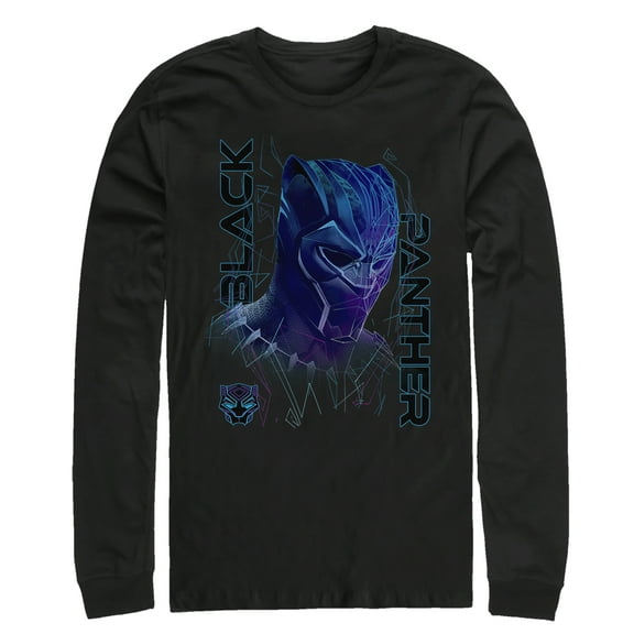Men's Marvel Black Panther 2018 3D Pattern  Long Sleeve Shirt Black Large