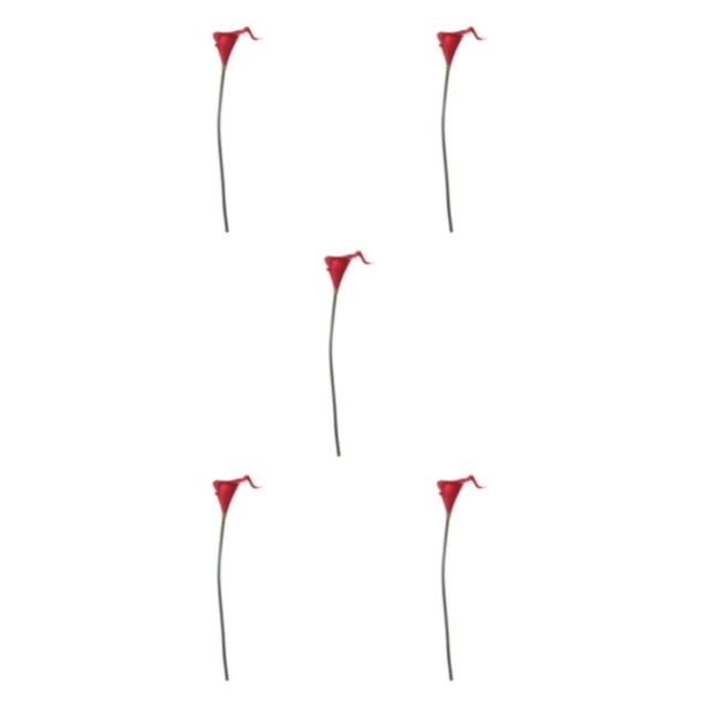 kurtrusly Wedding Decor With Simulated Calla - Choose Variety Of Colors And Styles With High 3D And Simulation Durable PU Big Red 5PCS