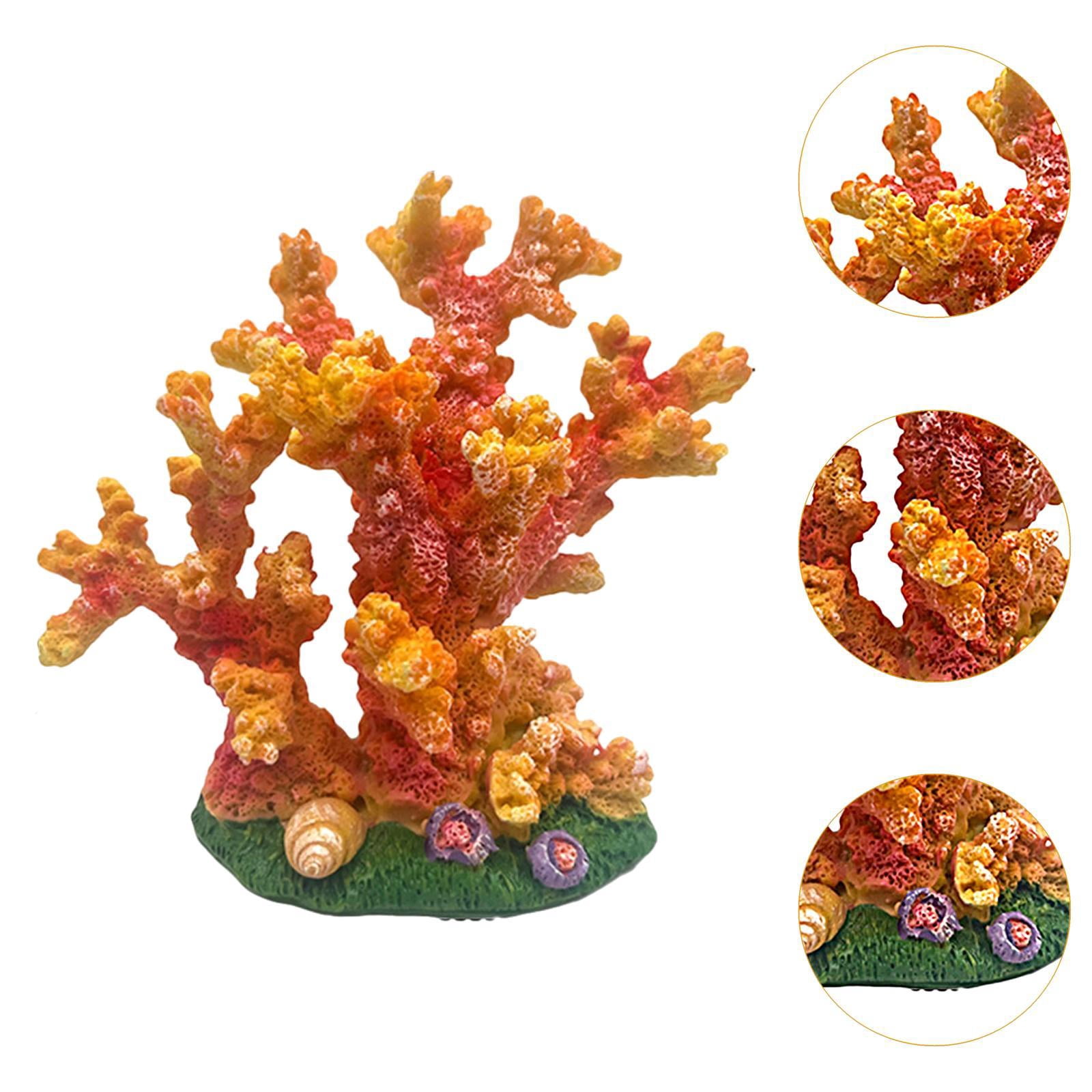 Fzaqwen Artificial Coral Figurine Sculpture Accessory Home Decor Versatile Creative Fish orange