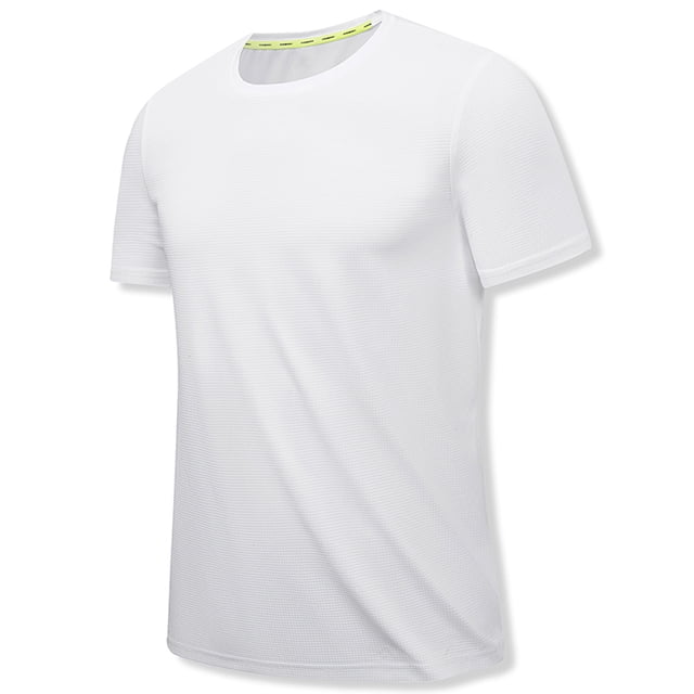 Fridja Chemise Habillée for T-Shirt Homme Couleur Unie Léger Col Rond Pull Manches Courtes Décontracté Séchage Rapide (Blanc, 2TG)
