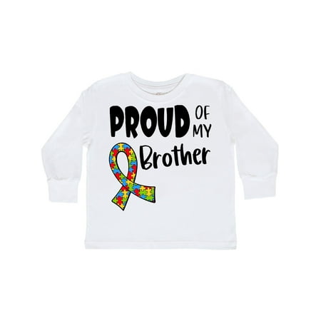 

Inktastic Proud of my Brother Autism Awareness Puzzle Piece Ribbon Gift Toddler Boy or Toddler Girl Long Sleeve T-Shirt