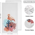thumbnail image 2 of Dreamtimes Summer Flamingo Anchor Hand Towels 2 PCS, Marine Coral Kitchen Towel Ultra Soft and Highly Absorbent,Decorative Fingertip Face Towel for Bathroom Hotel, 28.3"x 14.4", 2 of 5