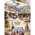 thumbnail image 5 of Grey Eucalyptus Leaves Table Cloth, Waterproof Tablecloth for Square Tables, Watercolor Spring Summer Botanical Reusable Washable Fabric Table Cover for Restaurant Kitchen Dining Tables 60"x60", 5 of 9