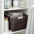 thumbnail image 3 of Simplify Large Built-in-Handles Rattan Storage Tote Basket, Chocolate, 3 of 6