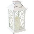 thumbnail image 1 of Sunnydaze Outdoor Concord Hanging Tabletop Solar LED Rustic Farmhouse Decorative Candle Lantern - 11" - White, 1 of 6