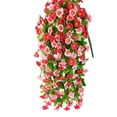 thumbnail image 2 of Clearance! Liulin Artificial Hanging Flowers for Outdoors, Fake Mums Artificial Flowers, Fake Hanging Plants Daisy Faux Silk Flower Bouquet for Wall Home Garden Wedding Decor, 15.7Inch, Pink, 2 of 7