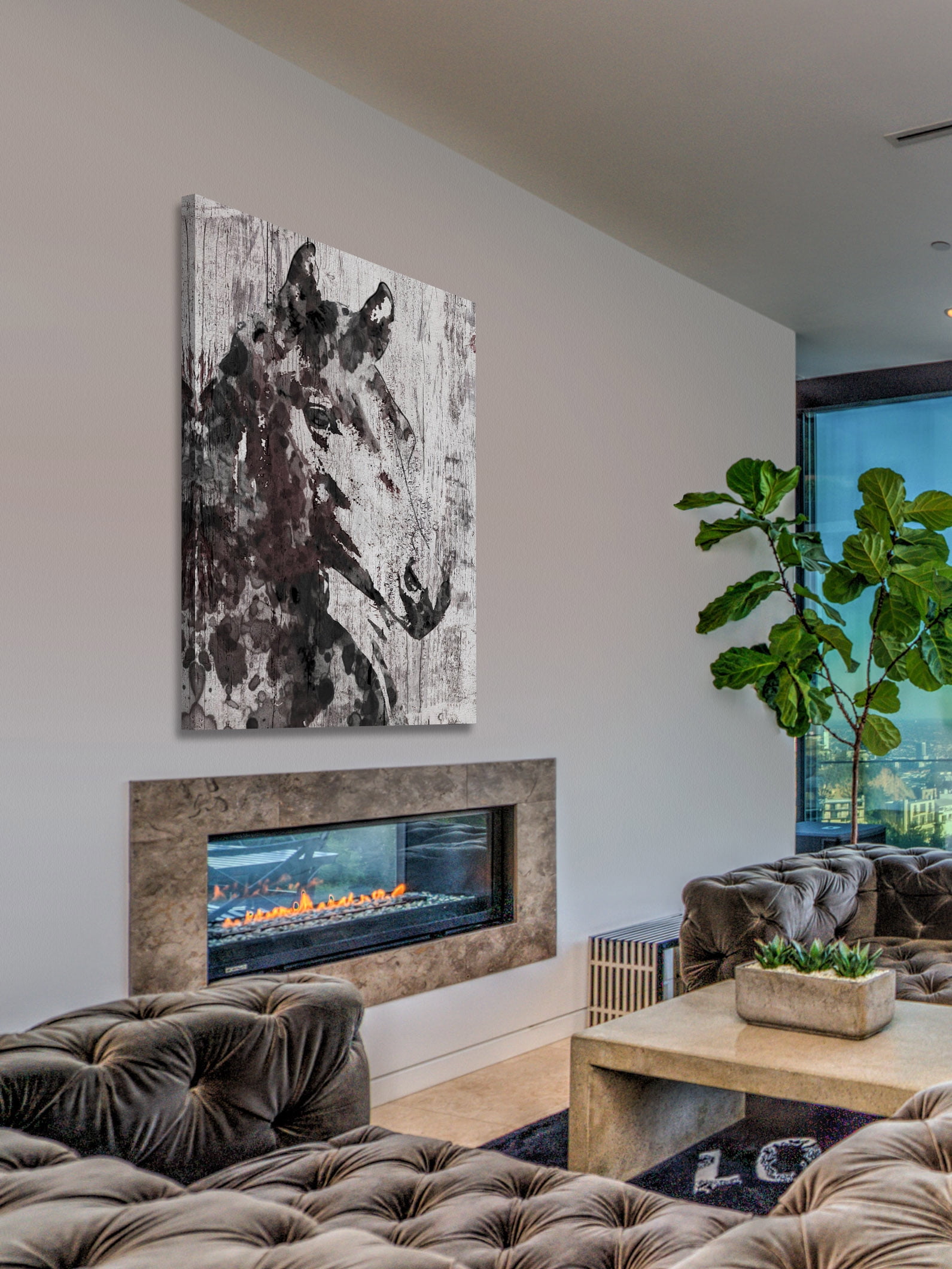 "Black Braid" Painting Print on Wrapped Canvas
