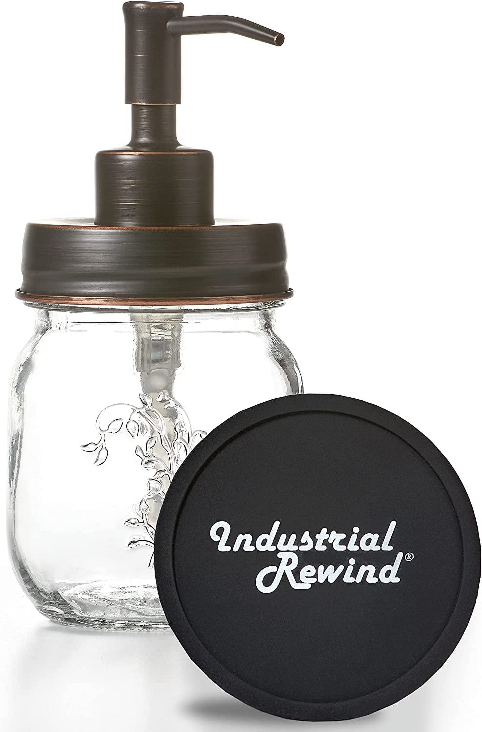 12oz Mason Jar Oil Rubbed Bronze Soap and/or Lotion Dispenser for Hand Sanitizer; Petite, Cute and Compact Liquid Soap or Hand/Body Lotion Refillable Dispenser (Oil Rubbed Bronze, Single 12oz)