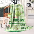 thumbnail image 4 of Frog Blanket Cute Print Flannel Throw Gift for Childs Teens Adults Super Soft Snuggle Portable Foldable Bed Sofa Couch Novelty Unisex 130x150 Green 50x60, 4 of 5
