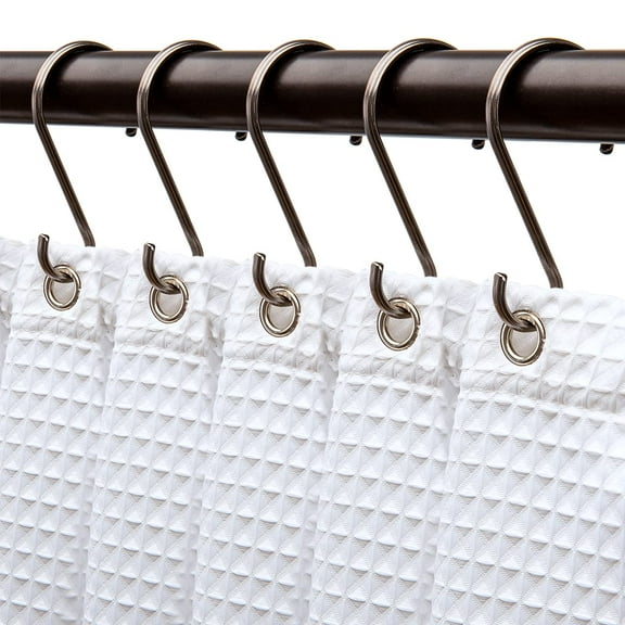 Utopia Alley  Rustproof Zinc Shower Curtain Hooks Rings, Set of 12 Oil Rubbed Bronze
