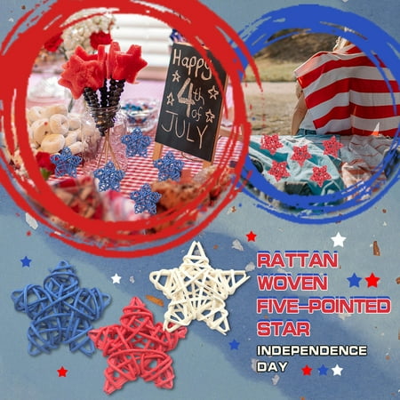 

Sebtyili Inch Wicker Star 4th Shaped 2.36 15 Rattan Of Balls Pcs Decoration Shaped Star Home Decor One Size