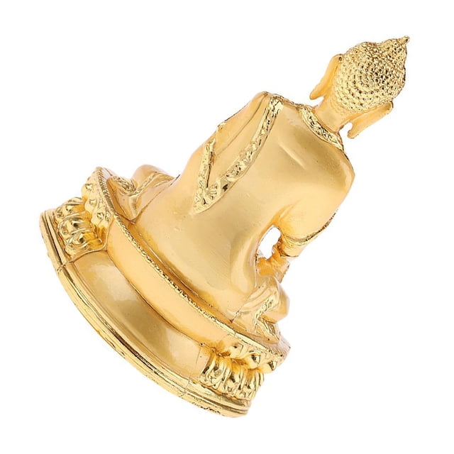 Estatua Inteprter Buda que ríe sentado sobre rana de dinero Decoración del hogar Oro