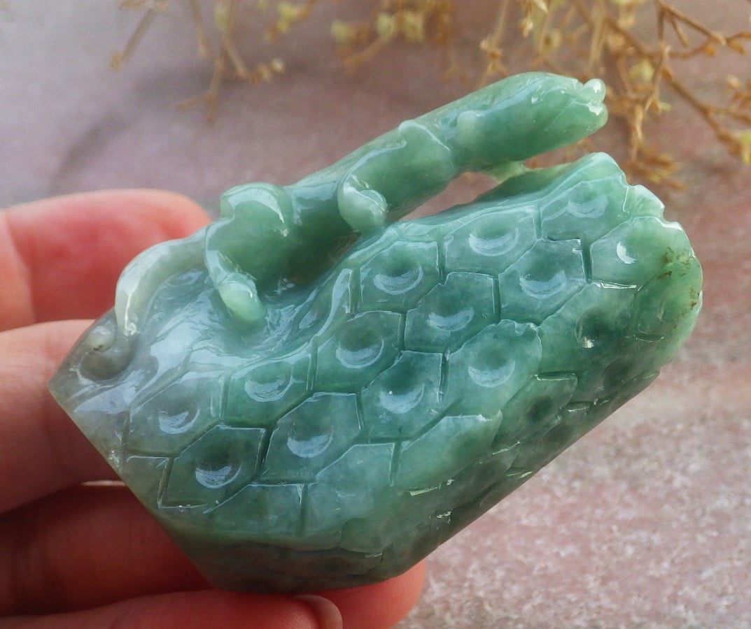 Green Natural A Jade jadeite Display Dragon Pi Xiu 698664 TN