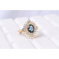 thumbnail image 1 of 14k London Blue Topaz Ring,Solid Gold Cluster,Solitaire Diamond Anniversary Gift, 1 of 8