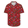 Christmas Hawaii Shirts for Men 2024 Short Sleeve Party Shirt Turndown