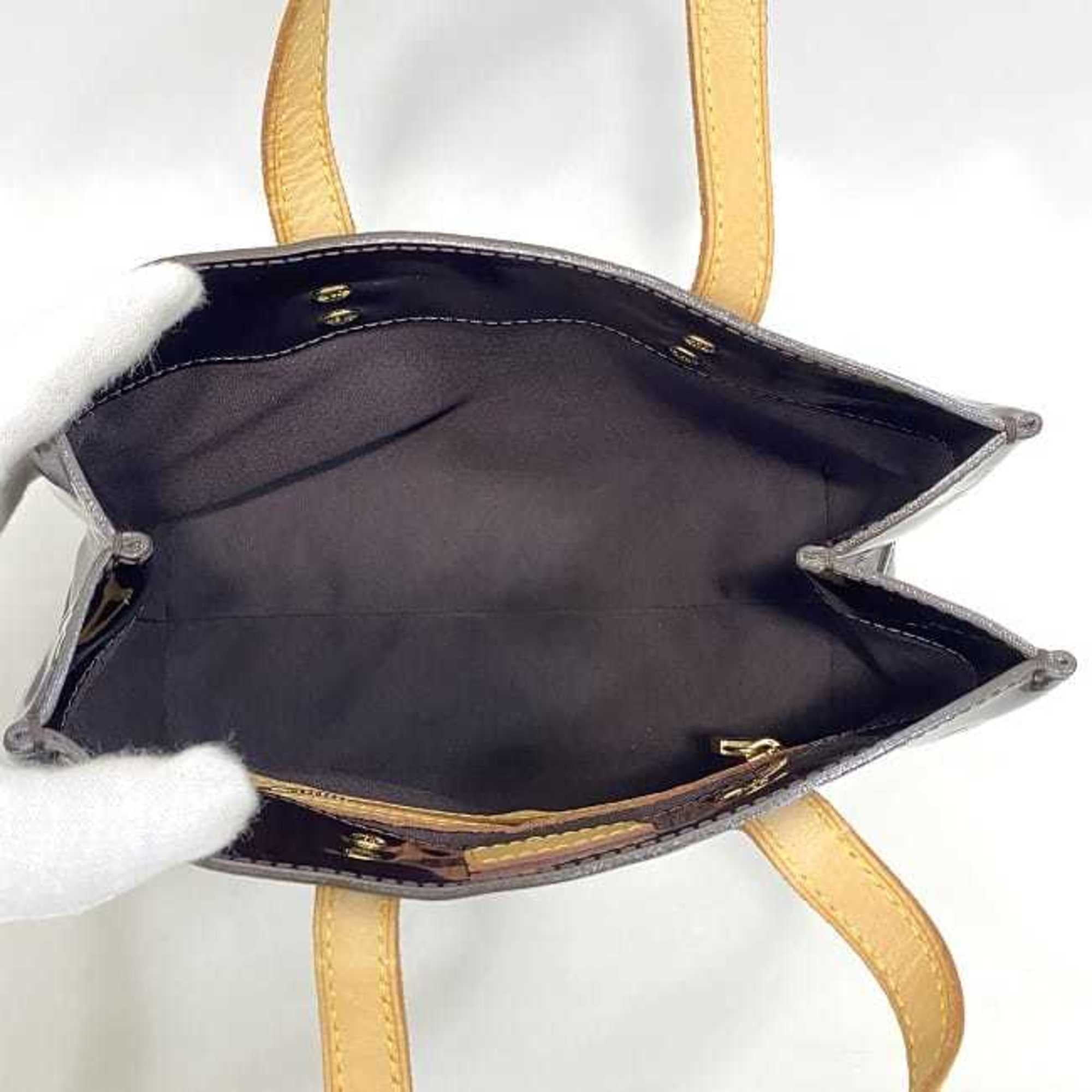 Authenticated used Louis Vuitton Handbag Lead PM Brown Beige Amaranto Monogram Vernis M91993 Patent Leather Nume Mi2027 Louis Vuitton LV Tote Bag
