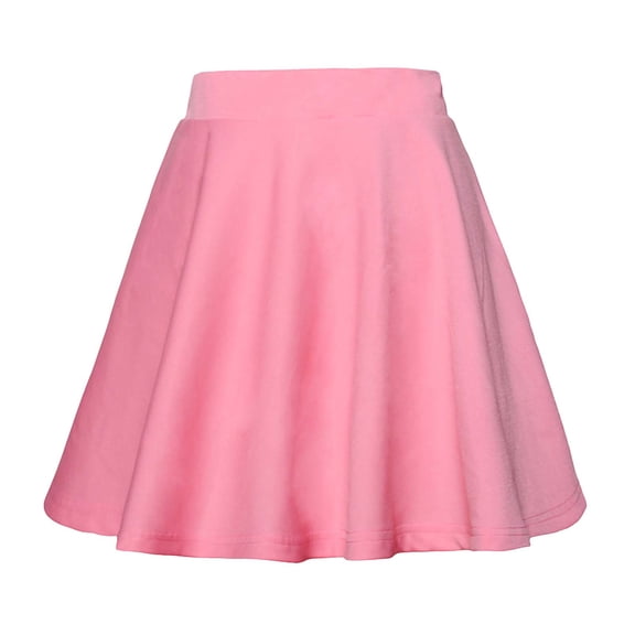 LIaqionyy Womens Skirts Casual Loose Mini High Waist Flared Flowy Skater Summer Solid Color Womens Short Skirt