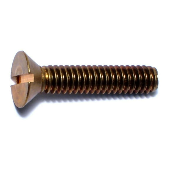 1/4"-20 x 3" Brass Coarse Thread Slotted Flat Head Machine Screws MSFB-306