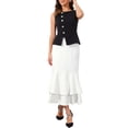 thumbnail image 2 of INSPIRE CHIC Women's Ruffle Fishtail Skirt High Waist Bodycon Elegant Cocktail Skirts XL White, 2 of 6