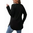 thumbnail image 6 of Long Sleeve Shirts for Women Tunic Tops for Women Loose Fit Dressy Crew Neck Pullover Basic Sweaters for Women Black S, 6 of 7