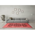 thumbnail image 3 of Ahgly Company Indoor Round Oriental Red Industrial Area Rugs, 7' Round, 3 of 4