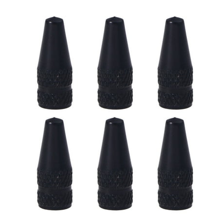 BESTOYARD 12Set Tire Air Valve Caps Aluminum Alloy Black Bike Valve Caps