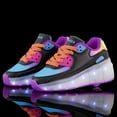 thumbnail image 3 of SDSPEED 7 Colors LED Rechargeable Kids Roller Skate Shoes with Single Wheel Shoes Sport Sneaker, 3 of 4