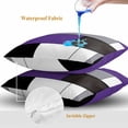 thumbnail image 4 of Purple Grey Geometric Throw Pillow Covers 16x16 Inch Set of 2, Modern Black White Abstract Art Waterproof Outdoor Pillow Covers, Decorative Cushion Pillowcases for Couch, Sofa, Bed, Garden, Patio, 4 of 9