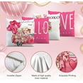 thumbnail image 6 of Happy Valentines Day Throw Pillow Covers 18 X 18 Set of 4 Holiday Decor Pink Flower Cute Bear Truck Love Heart Winter Pillow Case for Couch Sofa Livingroom, 6 of 6