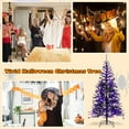 thumbnail image 6 of Gymax 6 ft Pre-lit Black Halloween Tree Hinged Christmas Tree w/ Purple LED Lights, 6 of 10