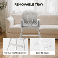 thumbnail image 5 of Babyomi 3-in-1 foldable Baby high chair, convertible highchairs for babies and toddlers with Adjustable Legs & Dishwasher Safe Tray, for6 months to 5 years old，Grey, 5 of 7