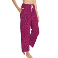 thumbnail image 6 of Salouo Floral Colorful Print Women's Pajama Pants Casual Loose Sweatpants PJs Flowy Pants Drawstring Palazzo for Women Wide Leg Pants Lounge Pajama -Small, 6 of 8