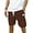 Dark Brown​​, variant on Men's Casual Shorts Corduroy Elastic Waist Drawstring 7 inch Shorts for Men with Pockets