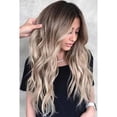 thumbnail image 2 of Long Blonde Wig for Women Natural Synthetic Hair Gradient Blonde Wig with Deep R, 2 of 4