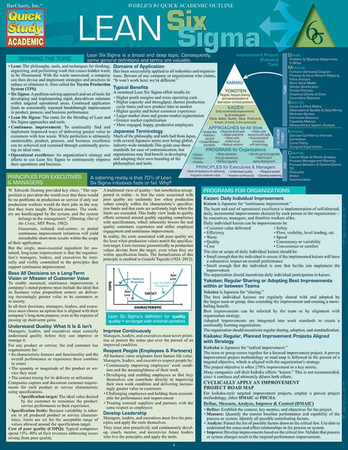 Lean Six SIGMA - Quick Study (Book) - Walmart.com - Walmart.com