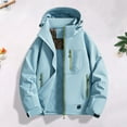 thumbnail image 2 of Men's Clothing Men Lightweight Windbreaker Rain Jacket Detachable Hood Waterproof Softshell Hiking Fishing Activewear Insulated, 2 of 9
