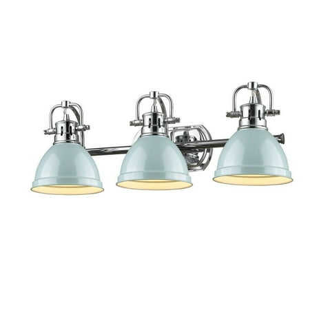 

24.5 inch 3 Light Vanity Light in Classic Style 8.5 inches High By 24.5 inches Wide-Chrome Finish-Sea Foam Shade Color Bailey Street Home