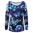 thumbnail image 4 of Blusa de manga larga con estampado de hombros descubiertos sexy para mujer Pompotops gfhjh20008, 4 of 5