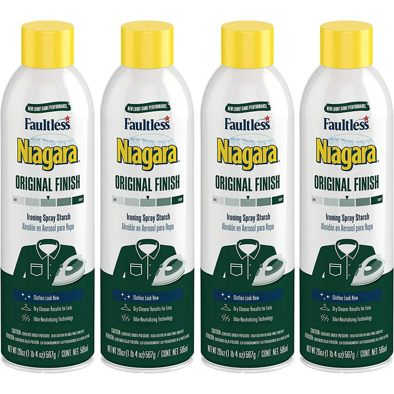 Niagara Spray Starch Crisp Finish, Sharp Look Without Excess Stiffness, 20  ounces (4 Pack)