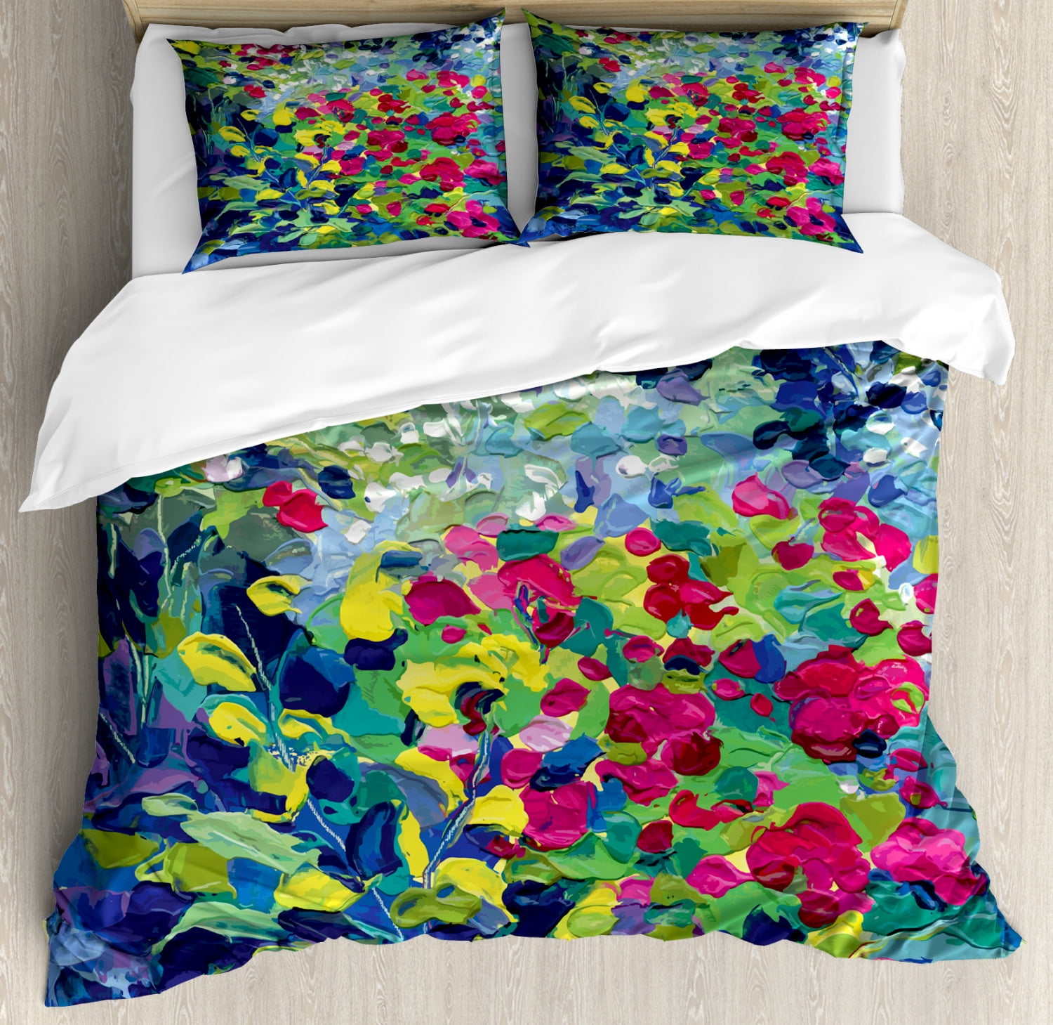 Ambesonne Art Duvet Cover Set, Floral Field Summer, King, Multicolor ...