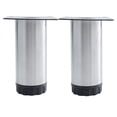 thumbnail image 1 of Repuestos de patas de muebles de 6 pulgadas Unique Bargains, pies de acero inoxidable para sofá, mesa y estantes, altura ajustable, 2 piezas, 1 of 7