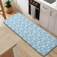thumbnail image 5 of Light Blue Daisy Flower Pattern Kitchen Rug Mat,Kitchen Runner Rugs Non Skid Washable,Decorative Kitchen Floor Mats for Kitchen,Sink,Laundry,17"x47.2", 5 of 7
