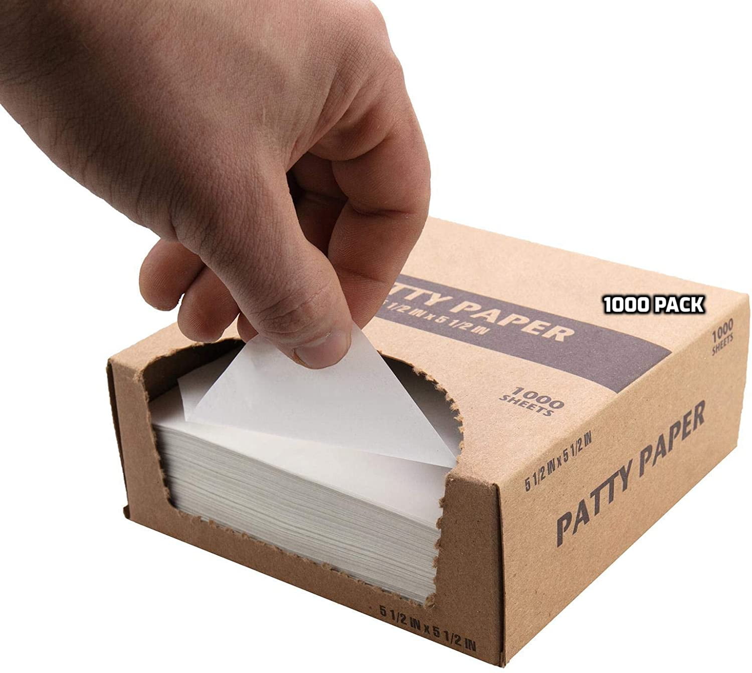 Choice 5 3/16 Semi-Wax 25# - 33# Square Paper Patty with 3 Holes - 680/Box
